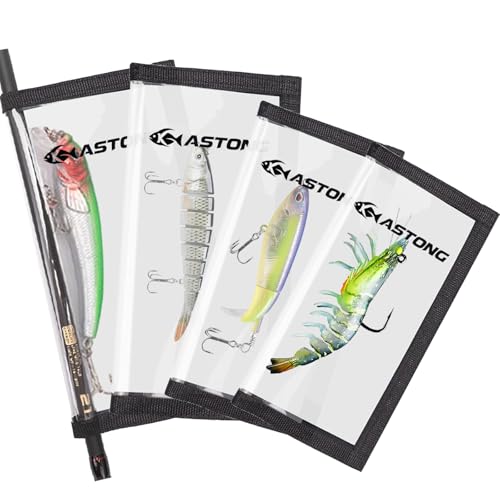 Clear PVC Fishing Lure Wraps 4/10 Pack See-through Lure Covers Durable Fishing Hook Bait Storage Protectors Keeps Children, Pets and Fishermen from Sharp Hook 2 Size (4Pcs(2M+2L), Black) - color: Black, style: 4pcs(2m+2l)