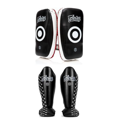 Fairtex KPLC2 Thai Pads Standard + SP5 Black Small ShinGuard
