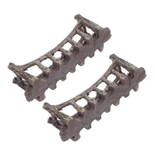 2pcs Resin Bridges Fish Tank Decor Aquatic Bridge Betta Tank Accessories