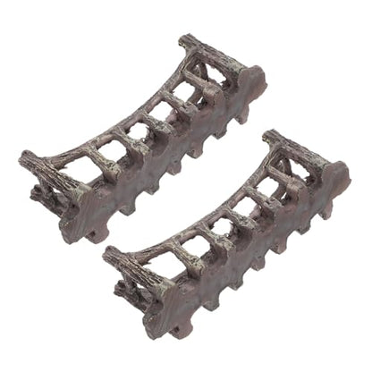 2pcs Resin Bridges Fish Tank Decor Aquatic Bridge Betta Tank Accessories