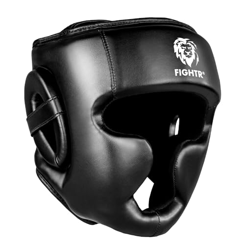 FIGHTR Boxing Headgear with Best fit | Boxing Helmet Guard for Sparring | Adjustable Size for MMA, Muay Thai, Kickboxing & Martial Arts - color: Black, size: X-Small