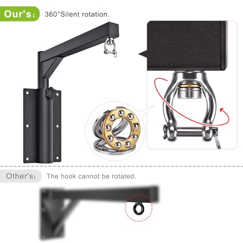 SELEWARE Wall Mount Heavy Bag Hanger Heavy Duty Punching Bag Hanger - color: 17" with Adjustable Angle & Height