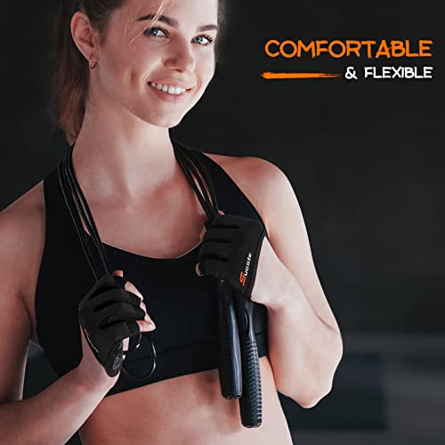 SueStar Partial Weight Lifting Gloves, 3/4 Finger Workout Gloves for Men Women, Full Palm Protection & Silicone Grip Gym for Weightlifting Exercise Fitness Smartwatch Friendly - size: X-Small