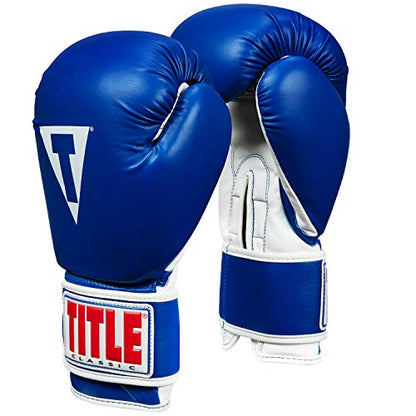 Title Classic Pro Style Training Gloves 3.0 - Boxing Gloves, Boxing Training Gloves, MMA Gloves, Oz Training Gloves, Kickboxing Gloves, Punching Bag Gloves, Sparring Gloves - color: Blue/White, size: 16 oz