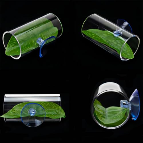 6PCS Betta Aquarium Decoration - Leaf Pad, Feeding Ring, Acrylic Tube Tunnel, Hideout Ornament for Fish Tank Decor