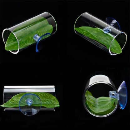 6PCS Betta Aquarium Decoration - Leaf Pad, Feeding Ring, Acrylic Tube Tunnel, Hideout Ornament for Fish Tank Decor