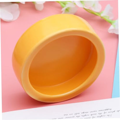 GALPADA Crawler Crawling Pet Feeding Bowl Escape Dish for Shrimp Fish and Reptiles Medium Orange for Aquariums and Decor