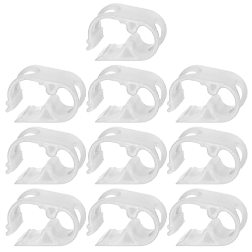 M METERXITY 10-Pack Adjustable Plastic Tubing Clamps 1/8-1/4 Inch Water Flow Control Tube Clip Adjustment Hose Pipe Clips for Beer Bottle/Plumbing/Instruments/Equipment [White]