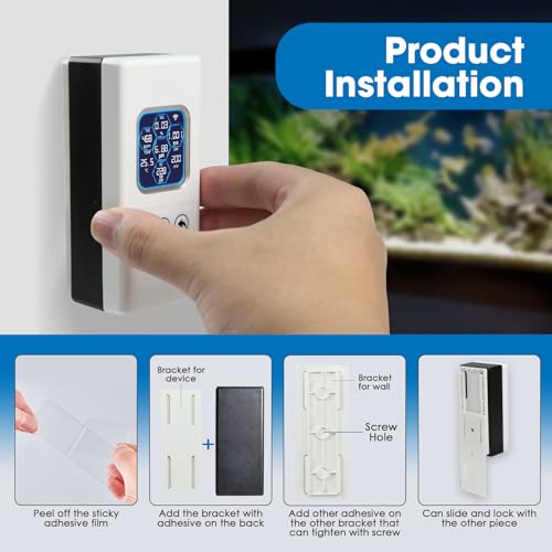 Smart Aquarium Water Quality Monitor 7-in-1 pH, Temperature, TDS, EC, Salinity, ORP & Specific Gravity Real-Time Alerts with App Control, Replaceable Probe for Freshwater, Saltwater, Reef & Ponds