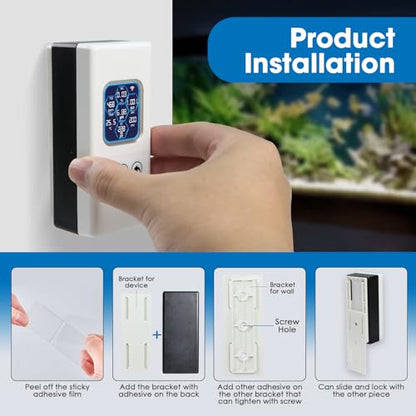 Smart Aquarium Water Quality Monitor 7-in-1 pH, Temperature, TDS, EC, Salinity, ORP & Specific Gravity Real-Time Alerts with App Control, Replaceable Probe for Freshwater, Saltwater, Reef & Ponds