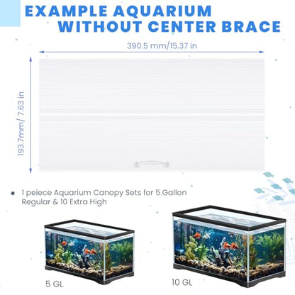 Sieral Aquarium Canopy Set Polycarbonate Greenhouse Panels 15.37 x 7.63 x 0.12 Inch for 5/10 Gallon Fish Tank Without Center Brace Aquariums Cover Fish Tank Lid, Clear - color: Clear, size: 16 x 8 Inch