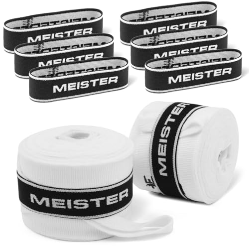 Meister WrapKeepers for Storing Hand Wraps Thumb Loop Out - Black - 8 Pack