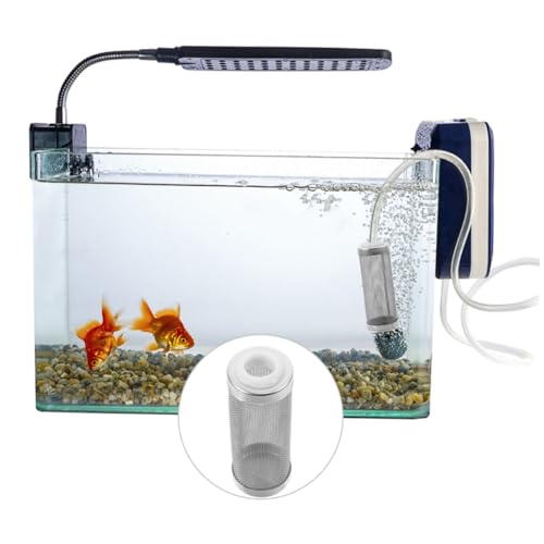 COLLBATH Aquarium Intake Strainer Stainless Steel Mesh Protector Inlet Tube Guard for Fish and Shrimp Safety Water Filtration and Oxygenation for Fish Tanks