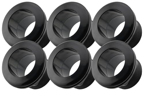 2 Inch Bulkhead Fitting 6 Pack, Heavy Duty Slip x Slip Tank Adapter, Durable Water Tank Connector for Aquariums, Rain Barrels, Hydroponics, Reservoirs, Ponds & Irrigation Systems - size: Pack of 6