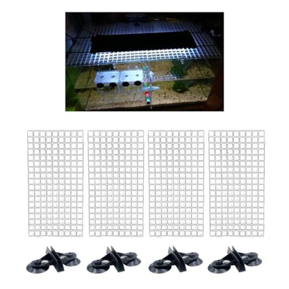 2sets Aquarium Divider Lattice Plate for Betta Tank Suction Cup Cut Splice Fish Tank Separator for Breeding Random Color
