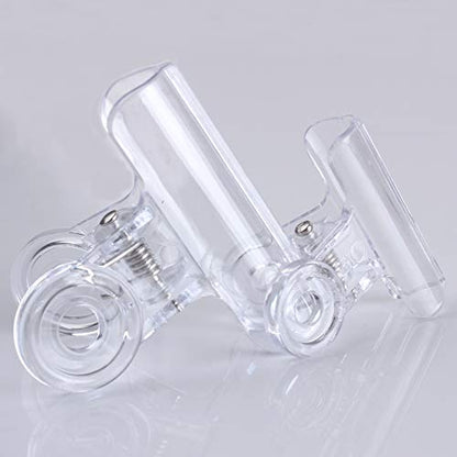 30 Pack Plastic Clear Clips Clamps, 1-1/2 Inch and 2 Inch Sizes