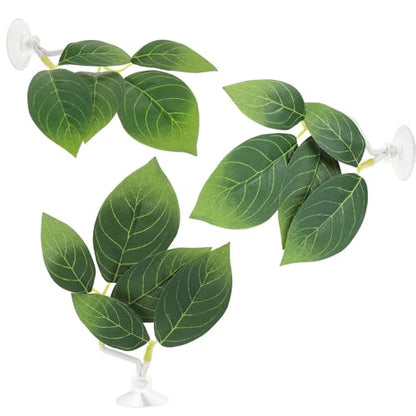 Hariendny 3 Pcs Betta Fish Leaf Pad Fish Tank Accessories Aquarium Décor Simulating The Natural Habitat for Betta Spawning Grounds Resting Bed with Plastic Suction Cup