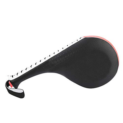 Taekwondo Kick Pad, High Dense Sponge Double Clapper Kicking Pad Striking Pad TKD Kicking Targets Training Paddles with Wrist Strap for Karate Taekwondo Kickboxing Training - color: Black
