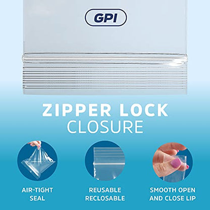 5" x 7" Zip Bags - 200 Count, Small, Clear Plastic Reclosable Zipper Poly Baggies, 2 Mil, with Resealable Zip Top Lock for Packaging Food Storage, Snacks, Candy, Office Supplies & More.