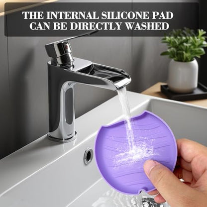 2 Pack Retainer Case with Vent Hole, Compatible with Invisalign - color: Black Purple+Black Cyan