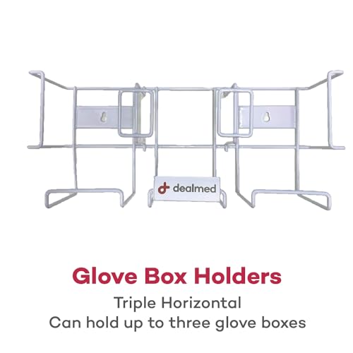 Dealmed Triple Wall Mount Glove Box Holder - Horizontal Steel Dispenser - style: Triple Box Holder - Horizontal