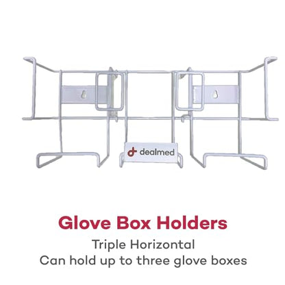 Dealmed Triple Wall Mount Glove Box Holder - Horizontal Steel Dispenser - style: Triple Box Holder - Horizontal