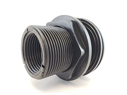 LIFEGARD Aquatics Double Threaded Bulkhead Kit for Fish Aquariums – High-Impact Resistant PVC – Includes Bulkhead Fitting, Gasket, Lock Nut – Jet Black – 1 Inch