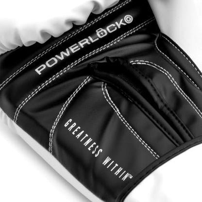 Everlast Powerlock OG Boxing Gloves - color: WHT/BLK, size: 16 oz