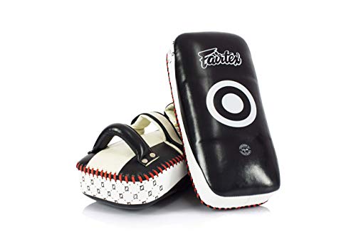 Fairtex Curved Muay Thai Pads, Kickboxing Punching Kicking Striking Shield - color: Black/White, size: Extra Long