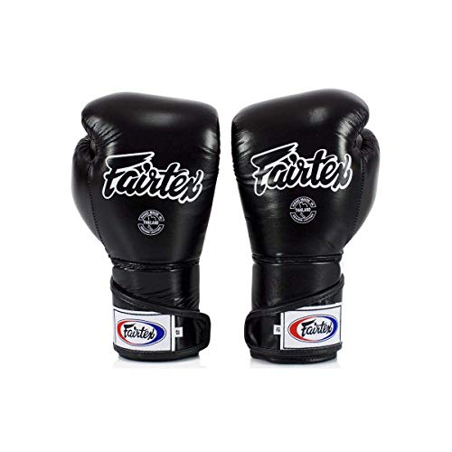 Fairtex BGV6 Angular Boxing Gloves, Locked Thumb Muay Thai MMA Kickboxing - color: Black/White, size: 12oz