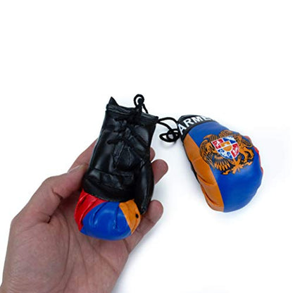 Armenian car Charm Boxing Gloves with Armenian Flag and Emblem Car Hanging Decoration Rearview Mirror Charm