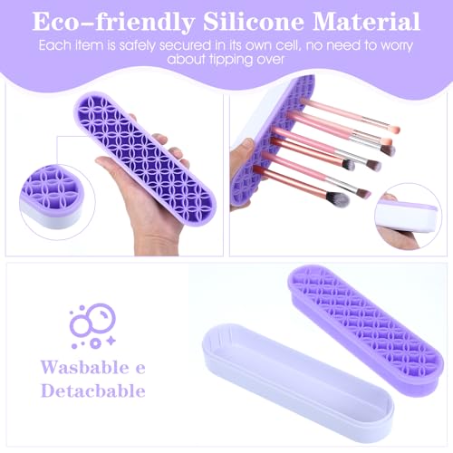 4 Pcs Silicone Makeup Brush Holder, Multipurpose Cosmetic Organizer, Pen Holder for Desk, Storage Box, Sewing Tool, Beauty Tool, Scissors, Toothbrush Holders