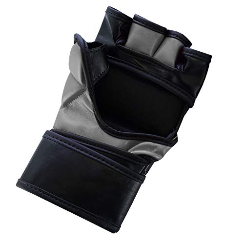 BeSmart UFC Kickboxing Gloves - MMA Sparring & Training Gloves for Mixed Martial-Arts, Adults Men & Women - color: Gray, size: Large