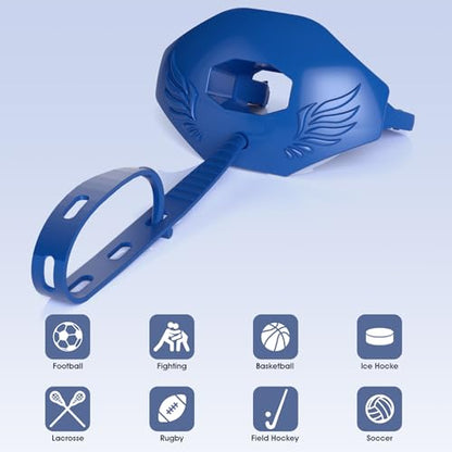 2Pcs Youth Football Mouthguard,Football Mouthpiece with Strap,No Boil. - color: Blue