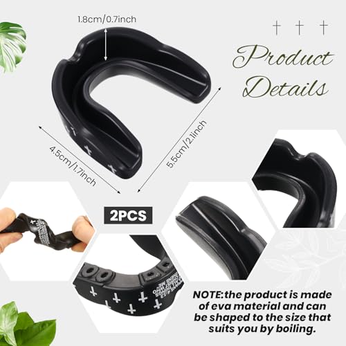 Yaomiao 2 Pcs Mouth Guards Christian Teeth Guards Sport Game Guard & Case Religious MouthGuard Soccer Football Basketball Baseball Wrestling Lacrosse Rugby Boxing Taekwondo - size: Adult, style: Black & Philip
