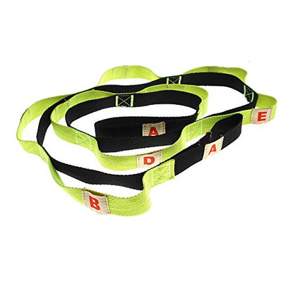 10-Loop Yoga Stretch Strap Restore Multi-Grip Training Belt Waist Leg Fitness Pilates Stretching Belt Exercise Bands for Flexibility and Physical Therapy Ballet Stretches (5-Feet x 1-Inch)