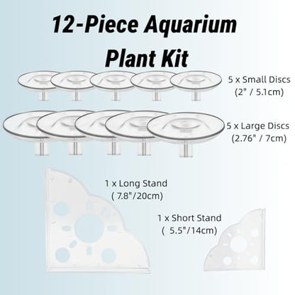 10 Pcs Creative Floating Floral Arrangement Holder,2pcs Aquarium Plant Holder 2025 Innovative Floating Flower Display Stand Clear Acrylic Floating Flower Bowl Stem Holder for Fish Tanks Table Hom Decor