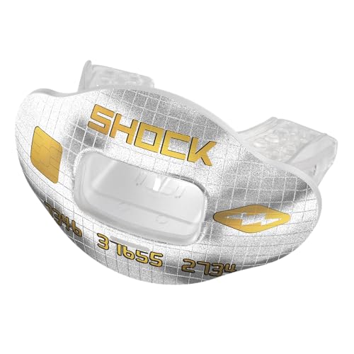 Shock Doctor Football Lip Guard Mouthpiece with Strap – Breathable, Wide Opening – Adult & Youth OSFA