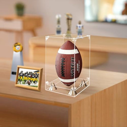 KOLIPI Football Display Case, Clear Acrylic Box 8x8x12.5 in - size: 8x8x12.5 inches