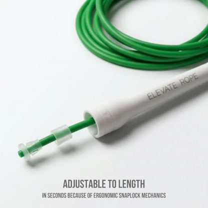 Elevate Rope Jump Rope for Men & Women, 5mm PVC Cable, 10 ft Adjustable - color: Green