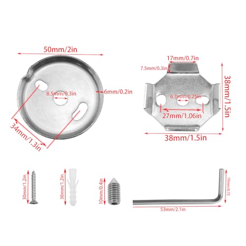 1Set Towel Bar Replacement Part Mounting Bracket Universal Bathroom Hardware Stainless Steel Screw Set Silver Hanging Fastening Screw Towel Bar Mounting Hardware