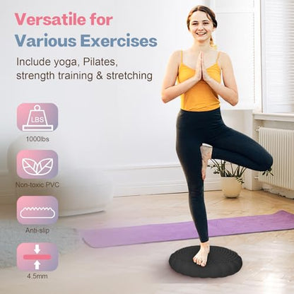 kisnbld Wobble Cushion, Balance Disc with Pump, Core & Posture Training - color: 2Black