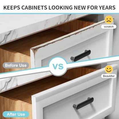 4 Pack Cabinet Protectors for Kitchen Cabinets, 18" Length Clear Cabinet Door Protector Edge Guard 3/4" Thick for Kitchen Drawer Fronts, Slip-On Plastic Edge Guard to Protect Sink & Trash Drawer