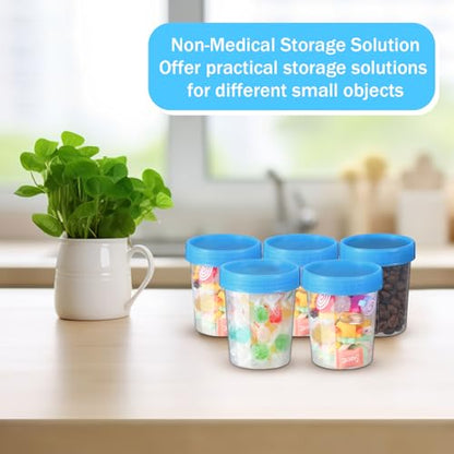 200 Pcs Disposable Specimen Cup Urine Pee Cups for Testing 4oz Specimen Container with Leak Proof Screw on Lids for Safe Urinalysis Pee Stool Sample Collection Analysis (Blue) - color: Blue