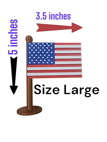 Aquarium Decor American Flag with Fish Design, Fish Tank Decorations and Accessories, 4th of July Theme, PLA Material, Red White and Blue