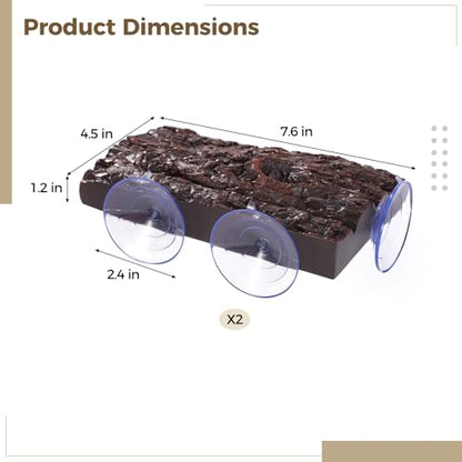 2 PCS Turtle Basking Platform, Resin Tortoise Climbing Dock with Suction Cups for Fish Tank Aquarium, Floating Resting Terrace for Frogs, Amphibians, Lizards