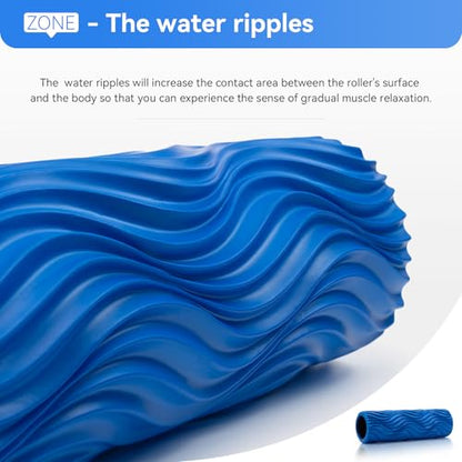 SUBCULTUREPICK Medium Density Foam Roller for Deep Tissue Muscle Massage | 15" Wave Textured Muscle Back Roller for Back and Leg Muscles - Self Myofascial Release of Painful, Fitness for Pilates, Yoga - color: Blue