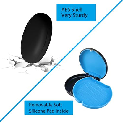 2 Pack Retainer Case Compatible with Invisalign, Aligner Cases - color: Black