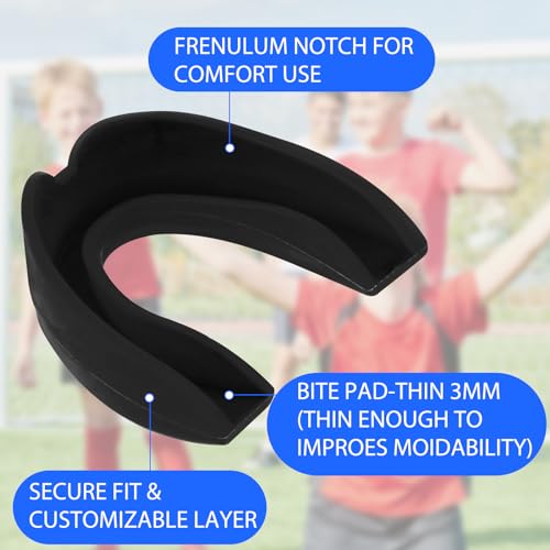 4 Pcs Sports Mouth Guards Sports Athletic Mouthpiece Teeth Shield | Adults Junior, Protection, for Boxing MMA, Basketball Football, Hockey Karate Taekwondo, Judo Martial Arts
