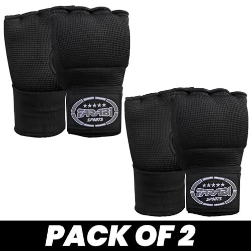 FARABI Kids Hybrid Boxing Inner Gloves Punching Boxing Gloves - color: All Black (Pack of 2)